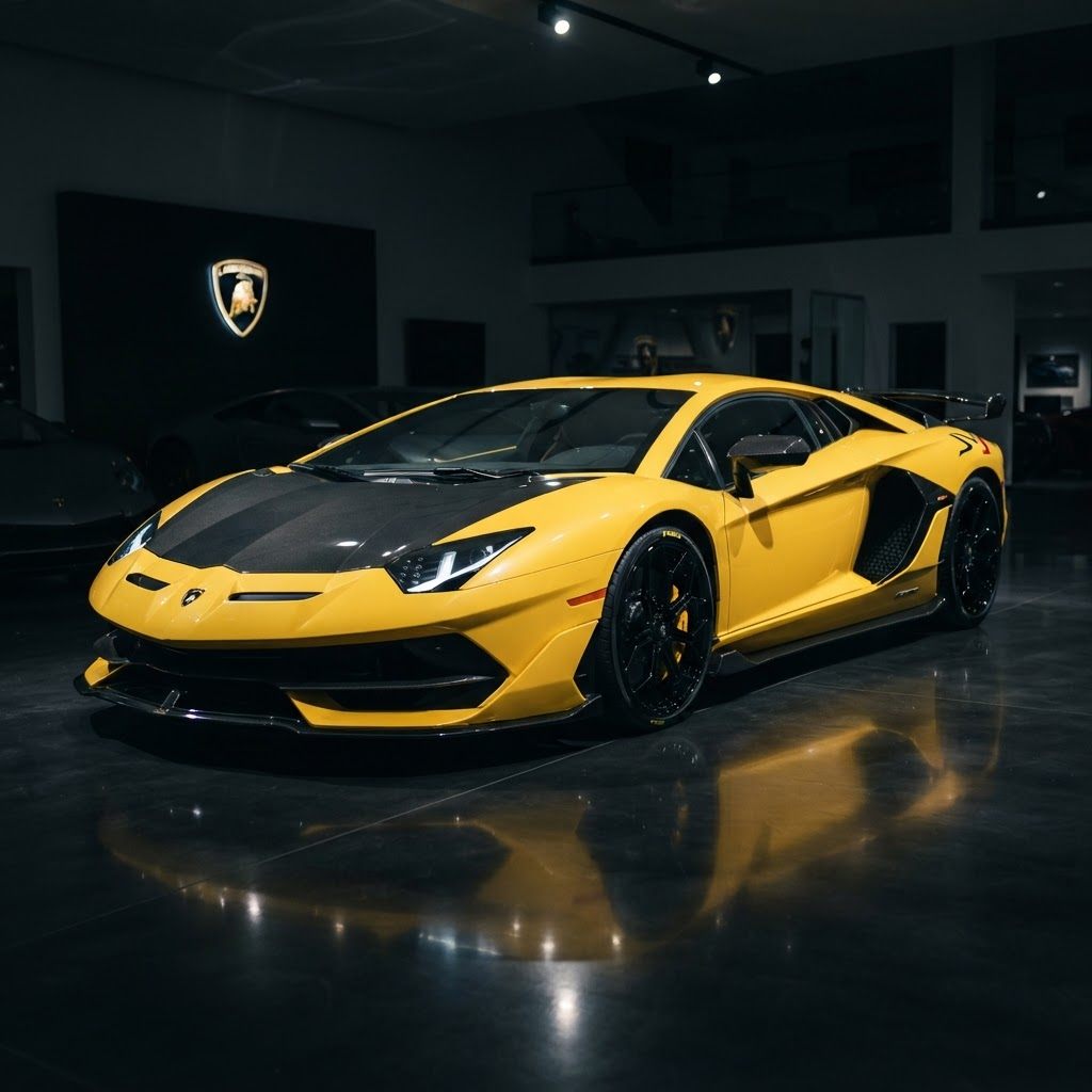 Original yellow Lamborghini Aventador SVJ